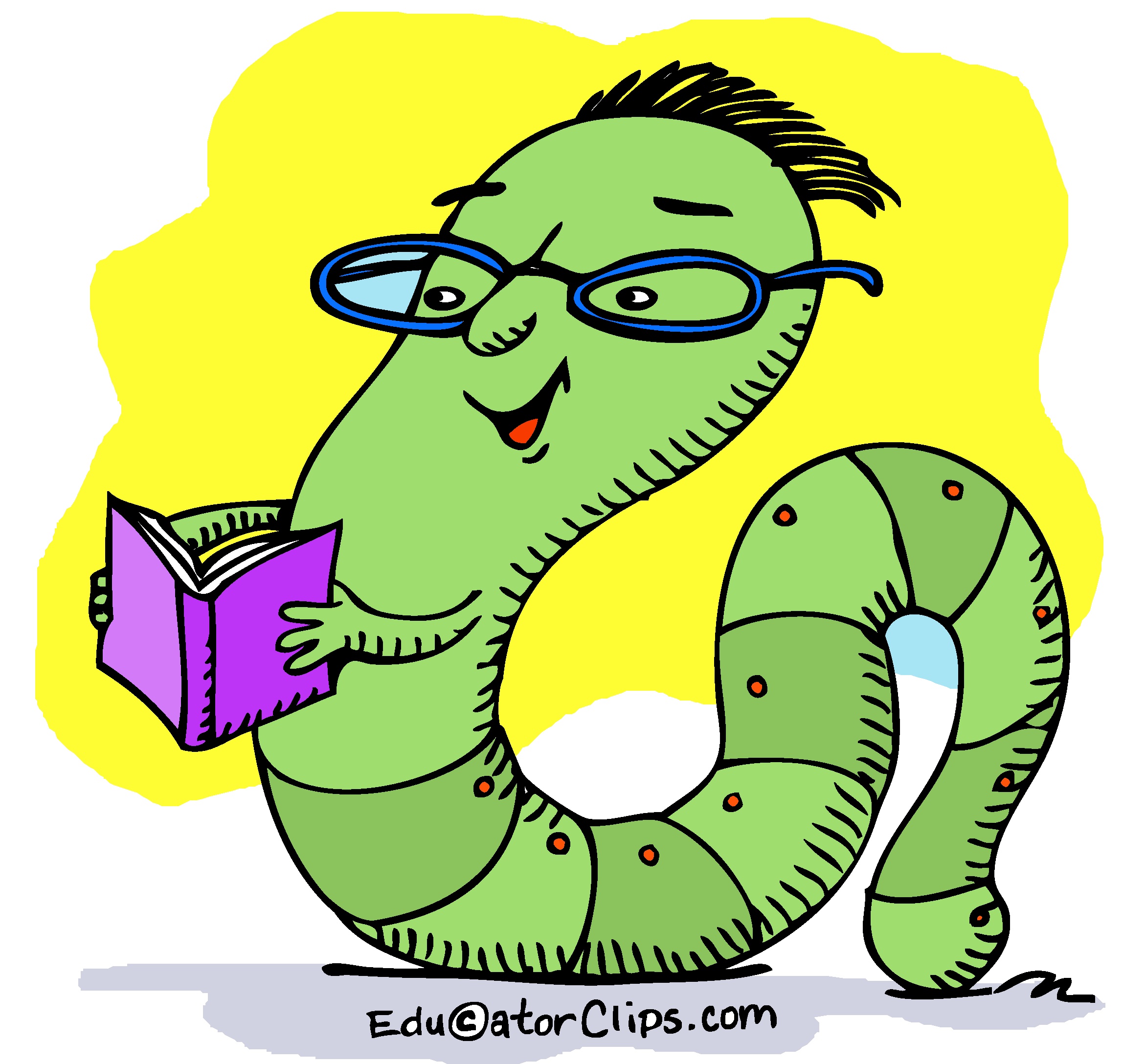 Smart Bookworm Clip Art