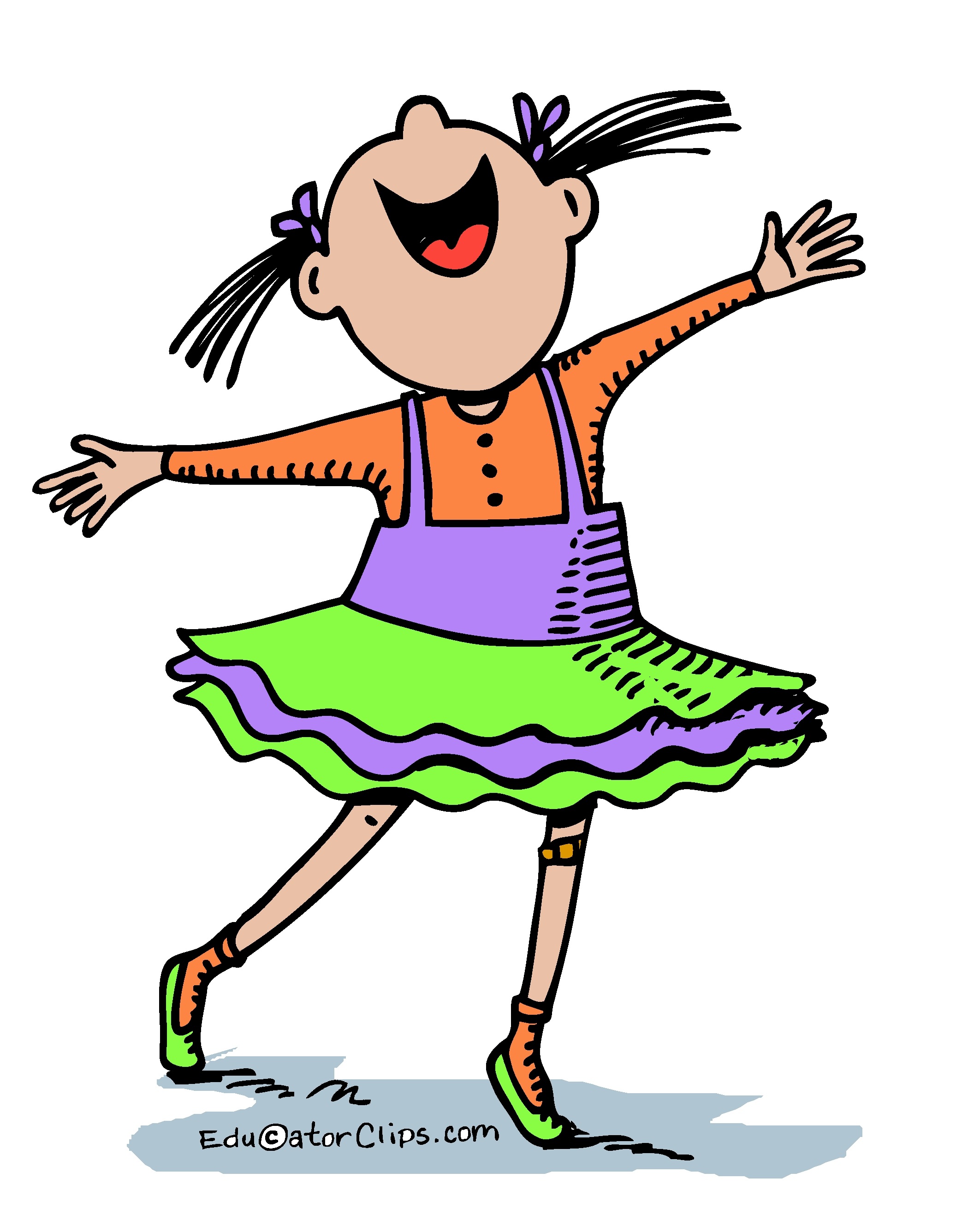 Happy Dancer Clip Art by Mark A. Hicks - color version.