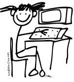 Student at Computer Stick Figure Clip Art link