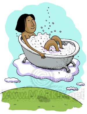 Relaxing Bath Stock Illustration